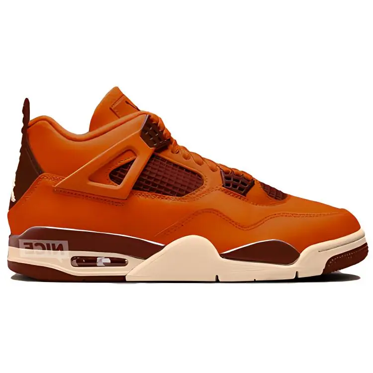 Кроссовки Air Jordan 4 Vintage Basketball Shoes Men Low-top Orange-brown, коричневый — фото 2