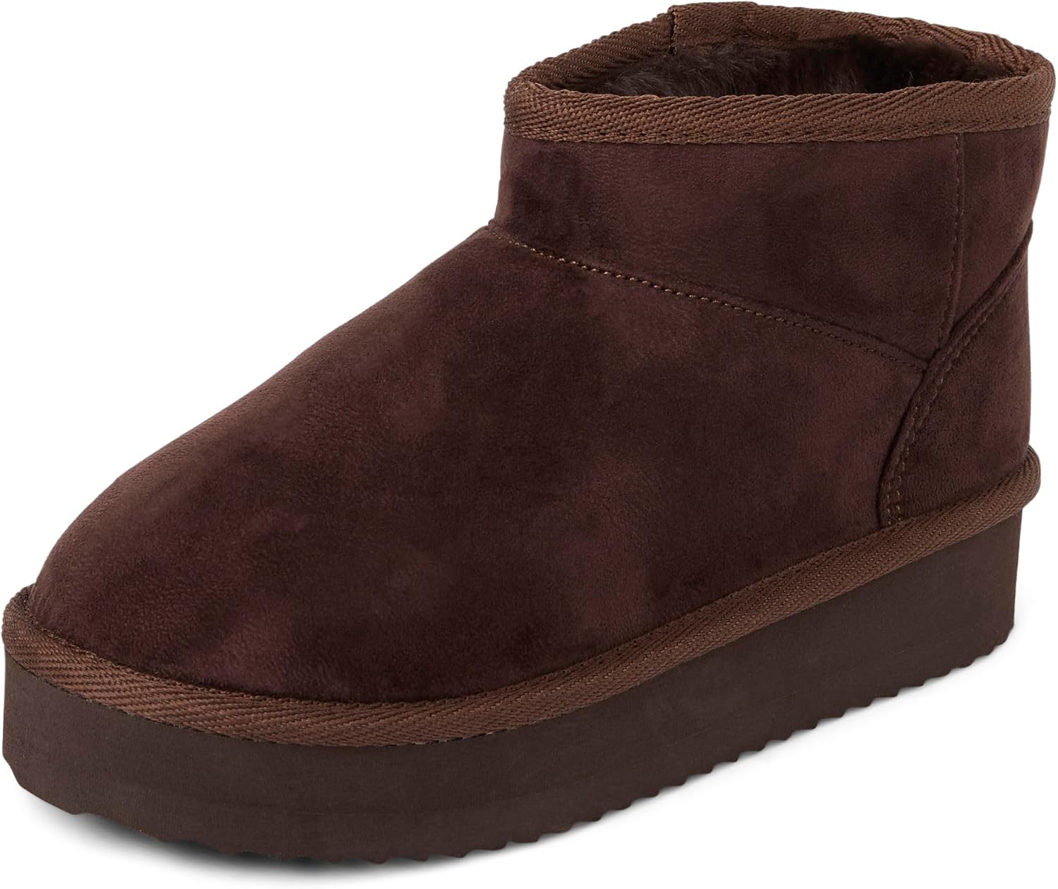 

Детские ботинки The Children's Place для девочек с мини-платформой на щиколотке, с искусственным мехом, Dk Brown