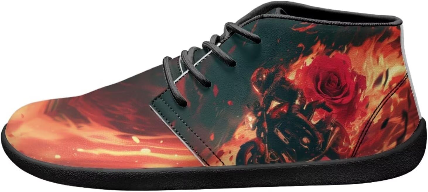 

Мужские кроссовки Rose Engine с огненным узором, модные низкие кеды для прогулок на улице Ecaestolph, красный/розовый