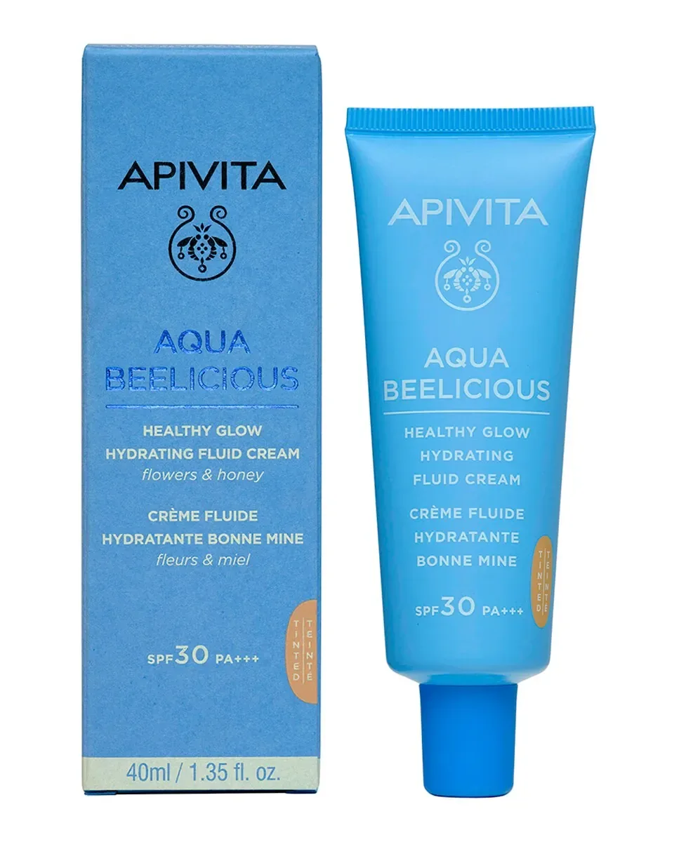 Крем для лица SPF30 APIVITA Увлажняющий осветляющий с цветом Aqua Beelicious Healthy Glow — фото 2