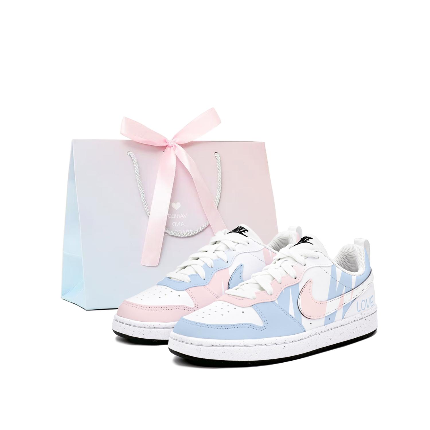 

Nike Детские кроссовки для скейтбординга Court Borough с нескользящей подошвой, износостойкие, синие, розовые, подростковые