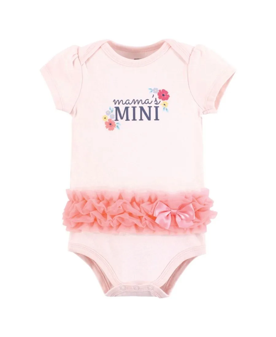 Комплект из 3 мягких хлопковых боди на каждый день Hudson Baby, Butterfly Floral Tutu — фото 3