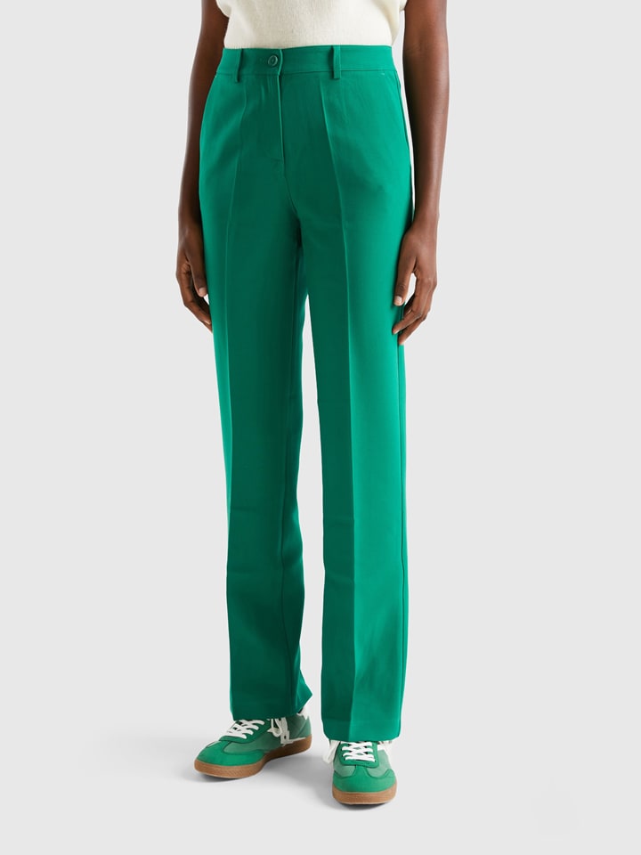 

Тканевые брюки Benetton, зеленый