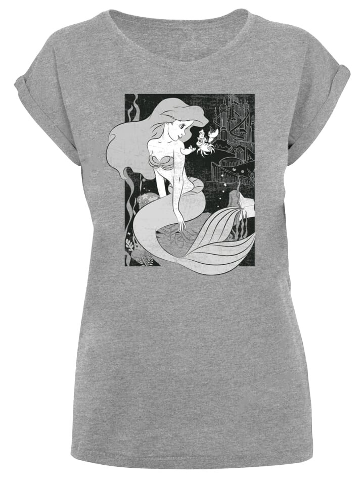 

Футболка F4NT4STIC T-Shirt Disney Arielle die Meerjungfrau, пятнистый серый