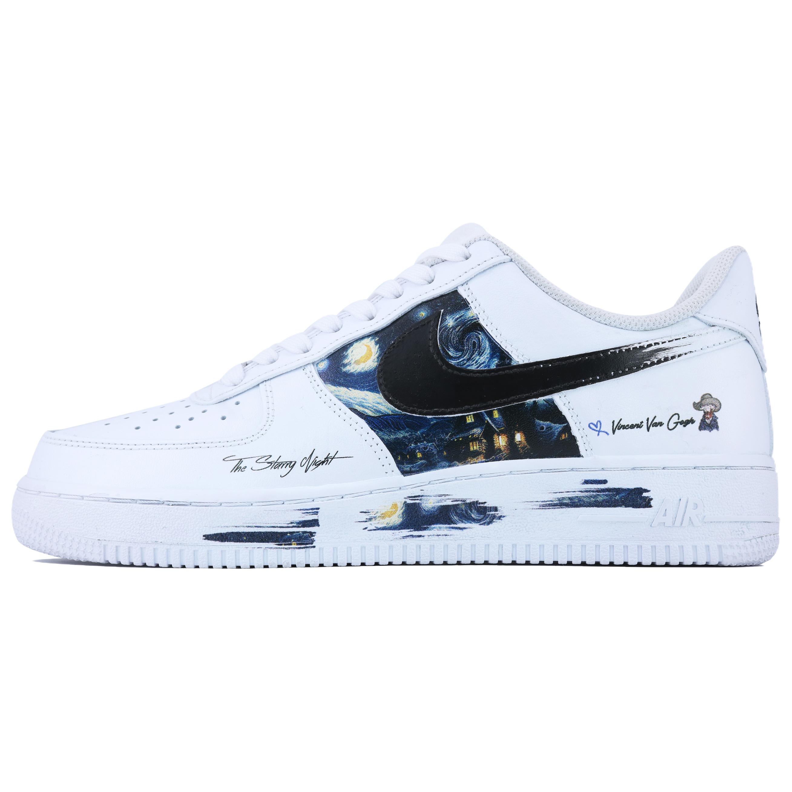 

Nike Кроссовки Air Force 1 Moonlit Night Abrasion Resistant Low top Skateboard Shoes мужские бело-черные