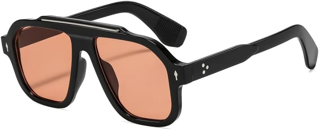 

Ретро-солнцезащитные очки в квадратной оправе с леопардовым принтом для женщин, роскошные, с заклепками, в стиле панк, для мужчин, с защитой от УФ-излучения UV400 UATXTAU, Black Red Tea