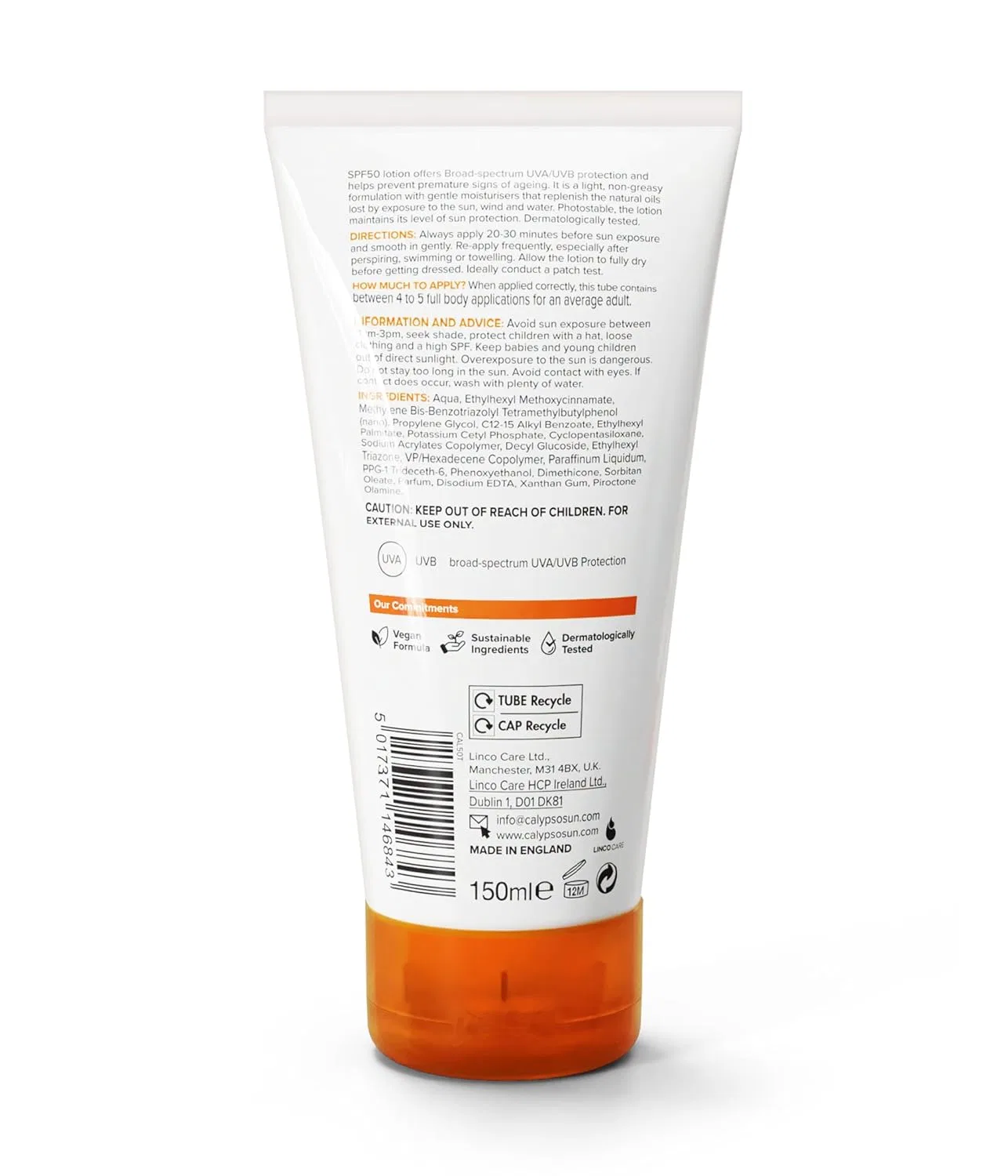 Солнцезащитный лосьон SPF 50 150 мл от CALYPSO Calypso — фото 4