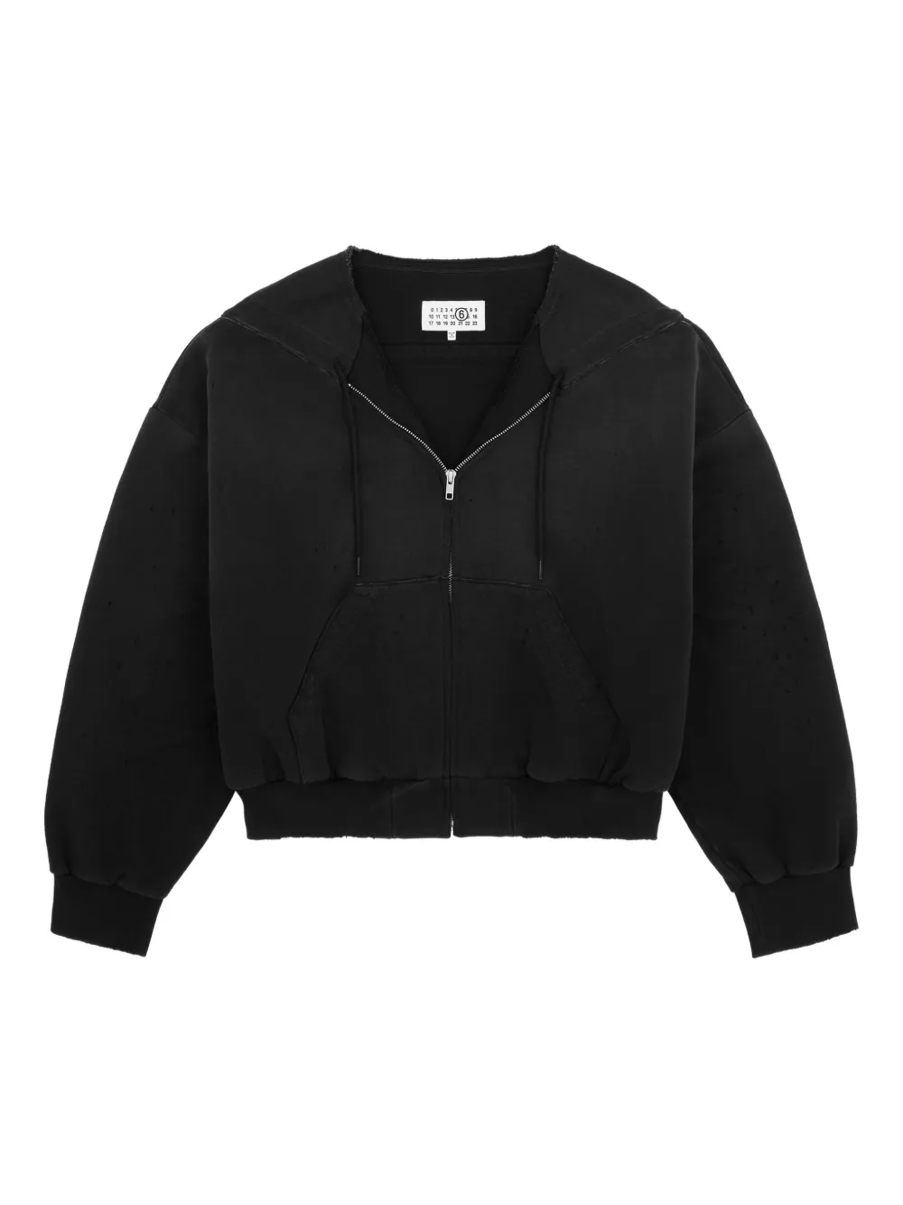 Худи на молнии Mm6 Maison Margiela, черный