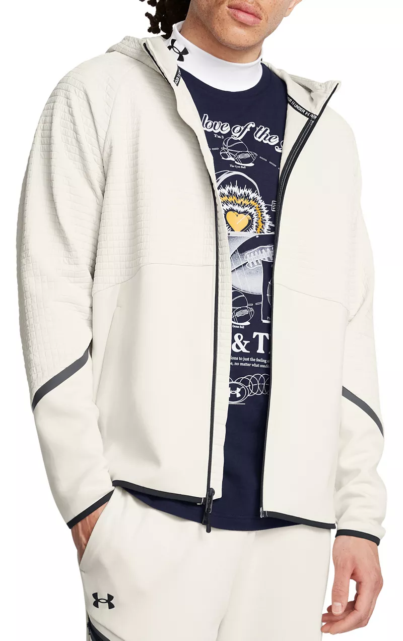 

Мужская куртка Unstoppable из текстурированного флиса с молнией во всю длину Under Armour, цвет Summit White/Black