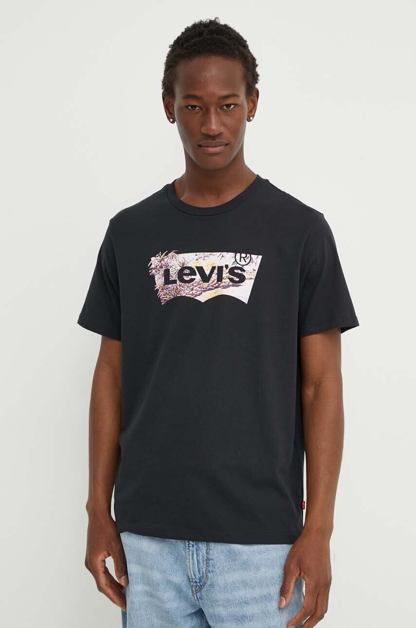 

Хлопковая футболка Levi's, черный