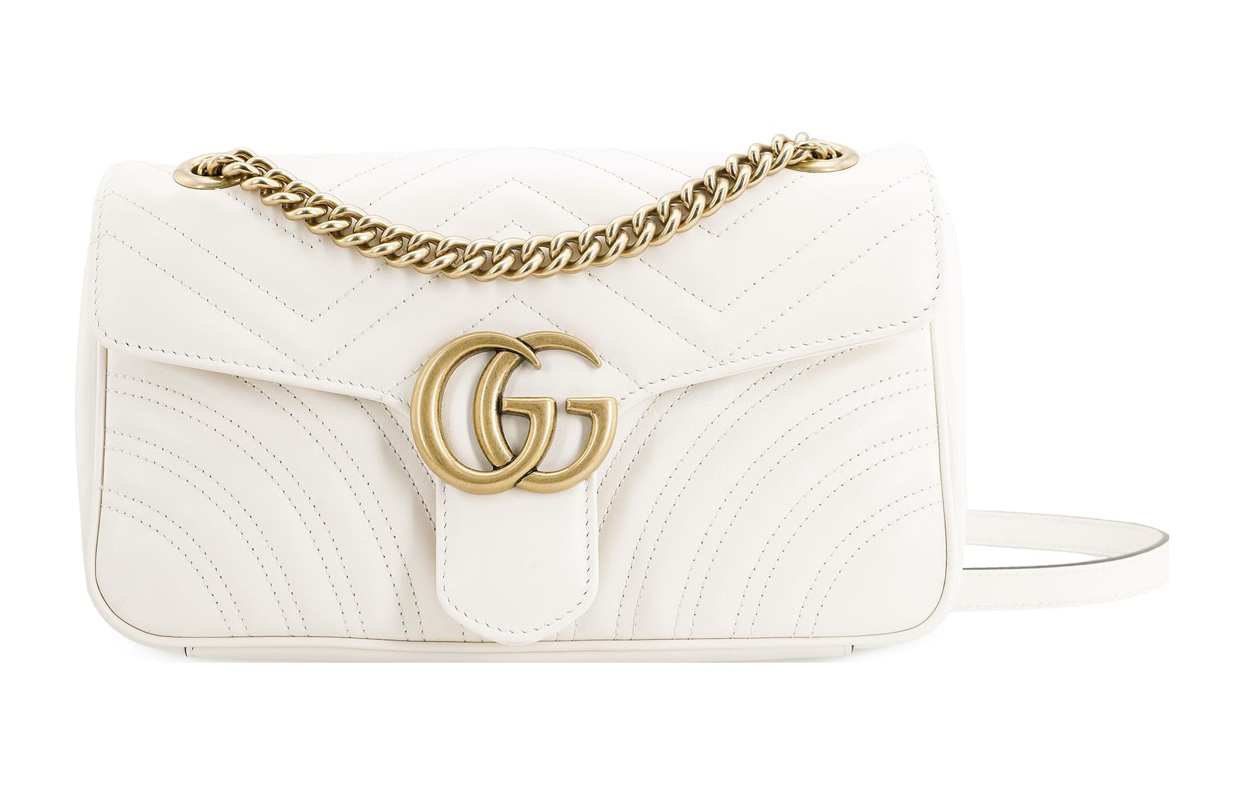 

GUCCI Сумка GG Marmont через плечо, маленькая женская сумка через плечо, белая