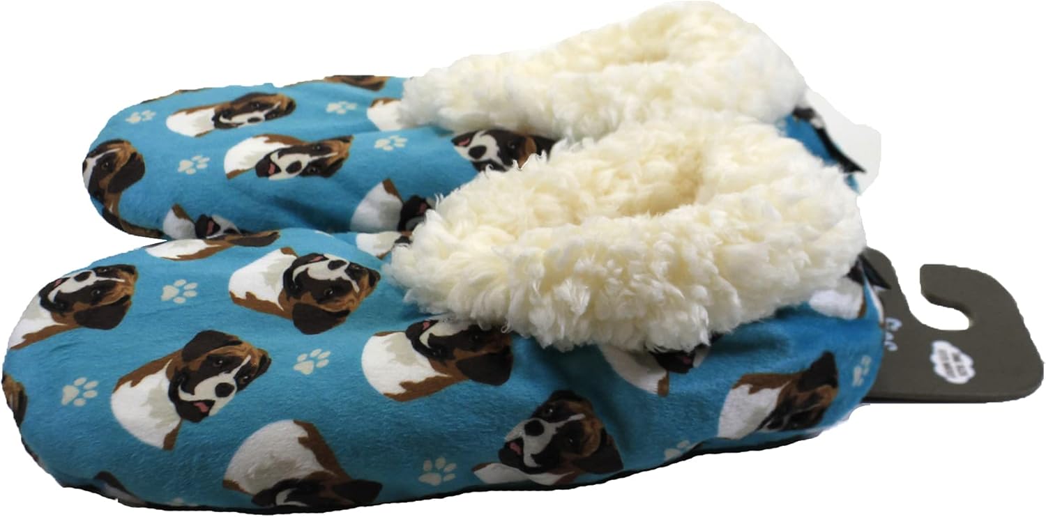 Тапочки Comfies - Уютные домашние тапочки с шерпой для женщин и мужчин - Домашняя обувь - Подарок любителям животных - Нескользящая подошва - Один размер подходит большинству - Унисекс, Boxer — фото 2