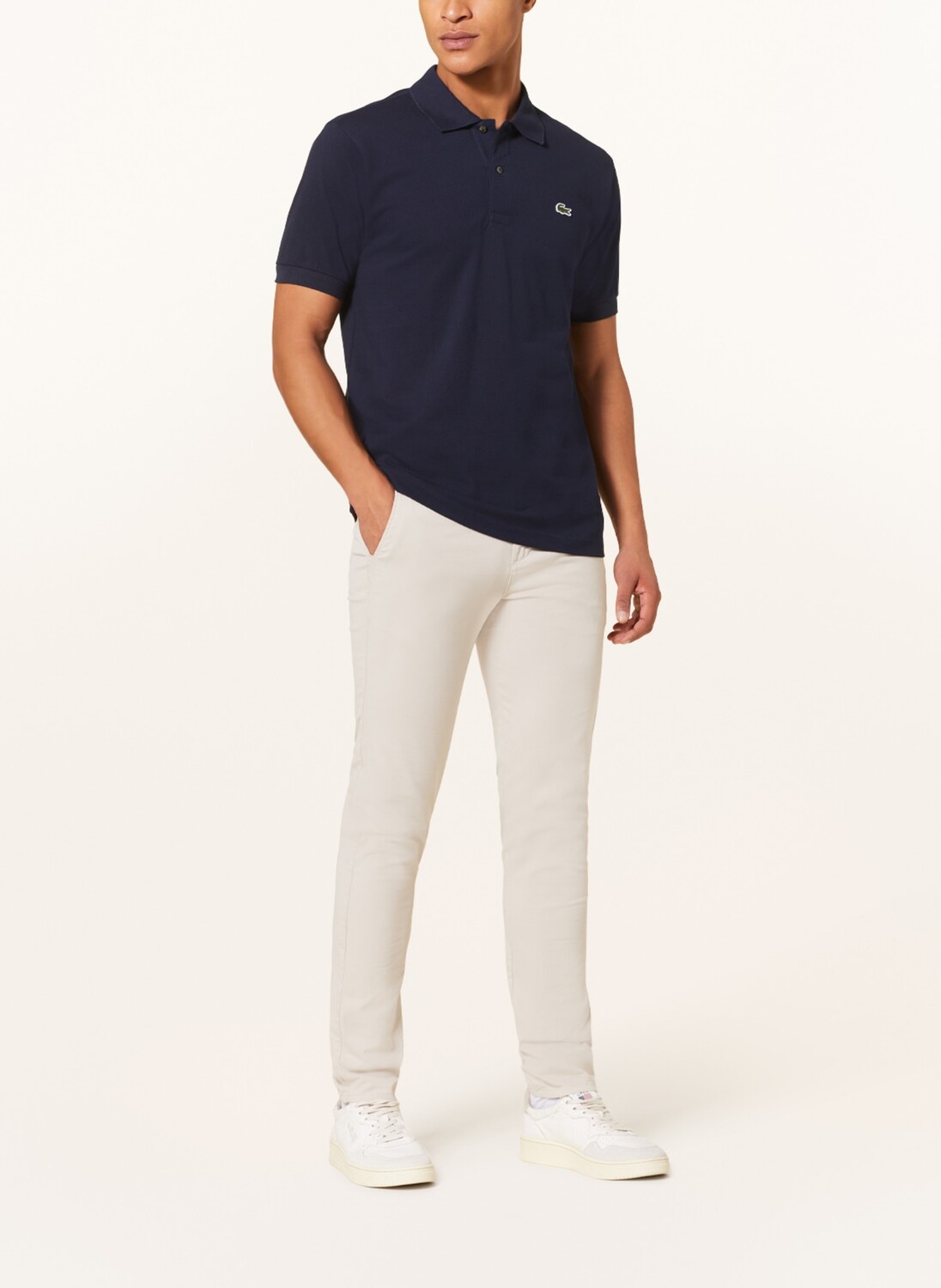 Классическая рубашка-поло из пике LACOSTE, цвет 166 NAVY BLUE — фото 2