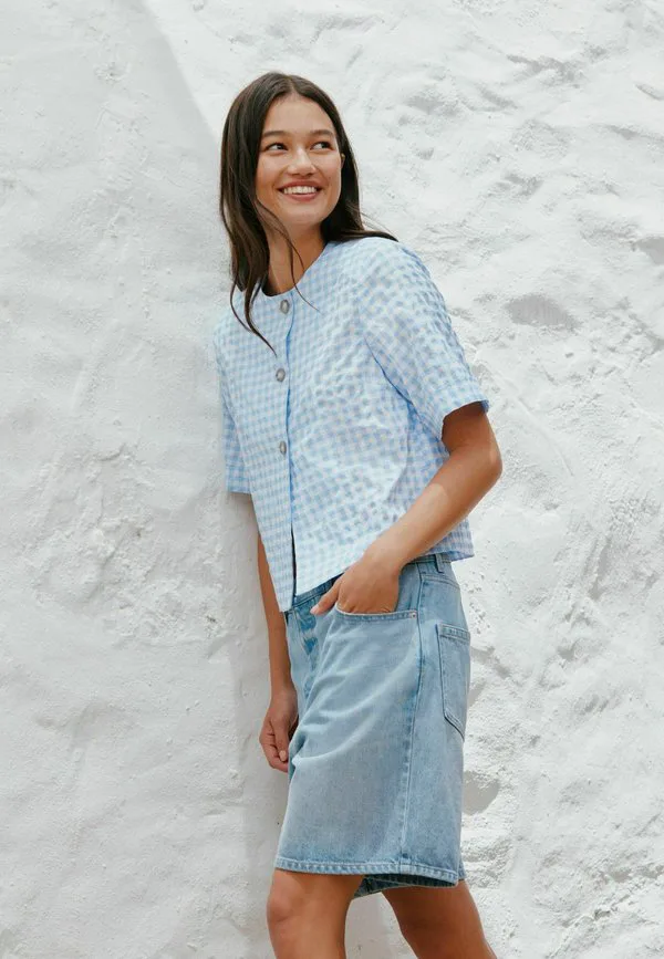 Длинные джинсовые шорты-бермуды Next, Light Blue — фото 3
