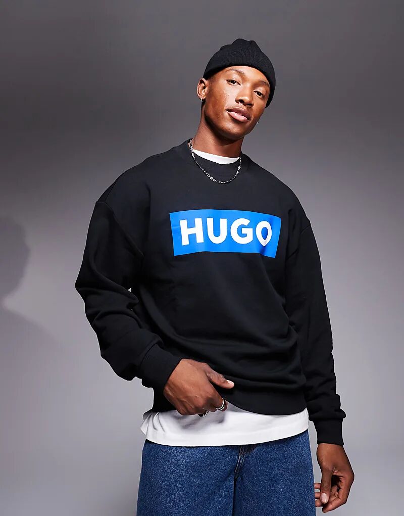 

Черная толстовка с центральным логотипом HUGO BLUE Niero