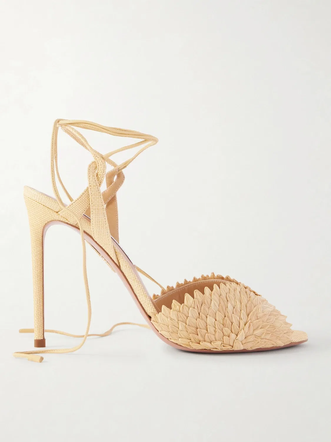 Босоножки Rio Flirt из рафии 105 мм Aquazzura, бежевый