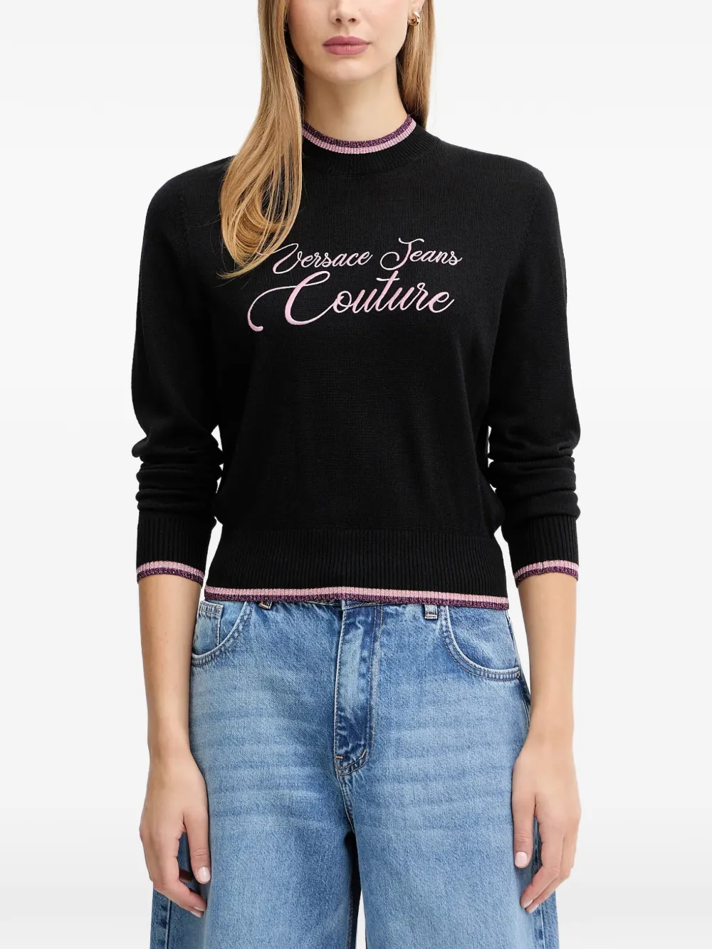 

Джемпер с логотипом Versace Jeans Couture, черный