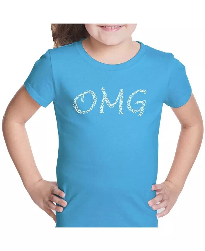 

Футболка с надписью «Big Girl's Word Art» — OMG La Pop Art, синий