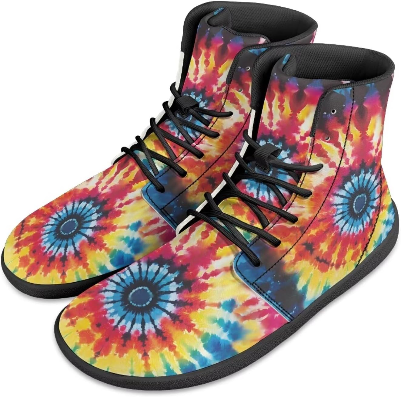 

Мужские кроссовки Jeiento Mens Galaxy Barefoot, повседневные с широким носком, из искусственной кожи, минималистичные, для бега, с нулевым перепадом, Rainbow Tie-dye