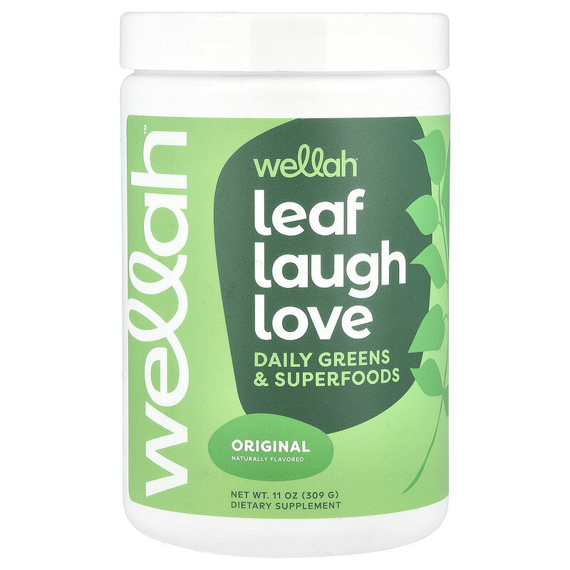 

Wellah, Leaf Laugh Love, Daily Greens & Superfoods, Original, 309 г (11 унций)