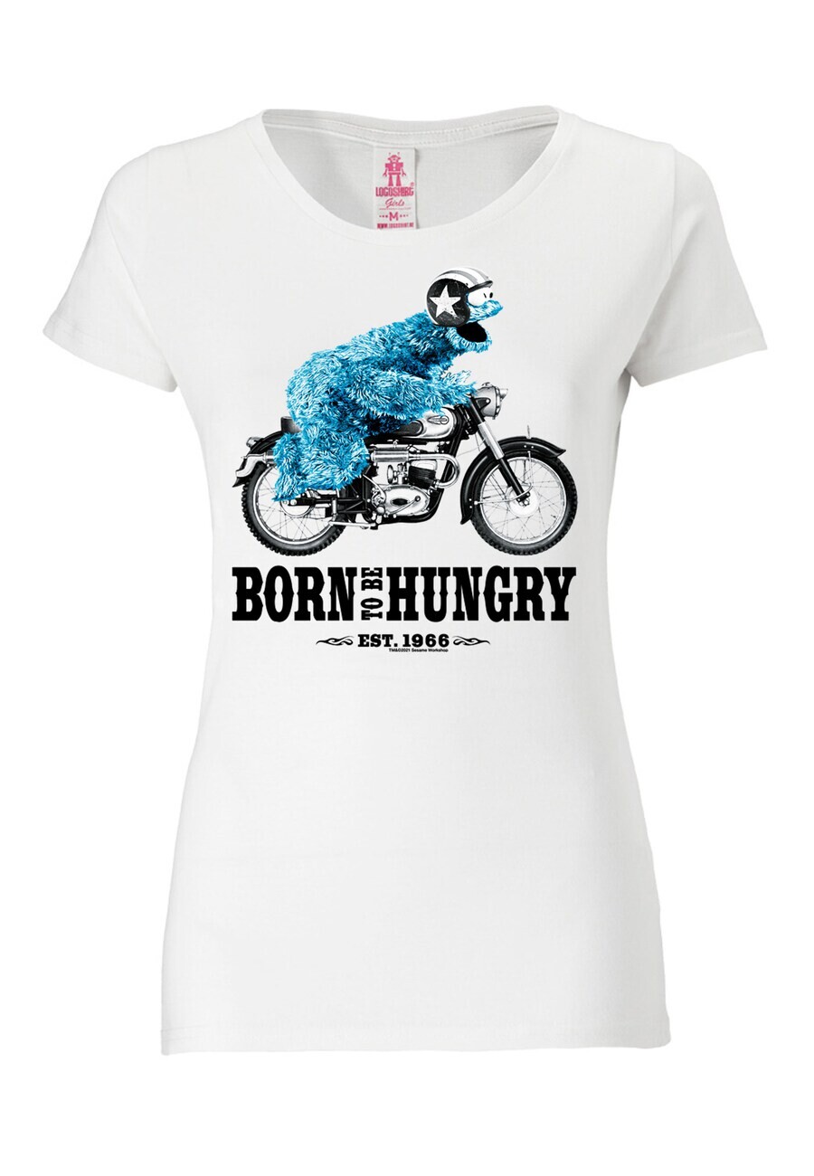 

Футболка LOGOSHIRT Shirt Sesamstraße - Krümelmonster Motorrad, белый