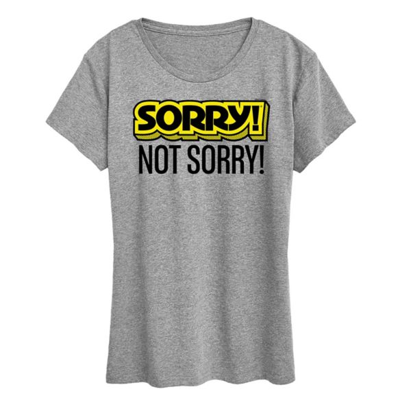 

Женская футболка "Sorry not sorry" с принтом Hasbro, серый