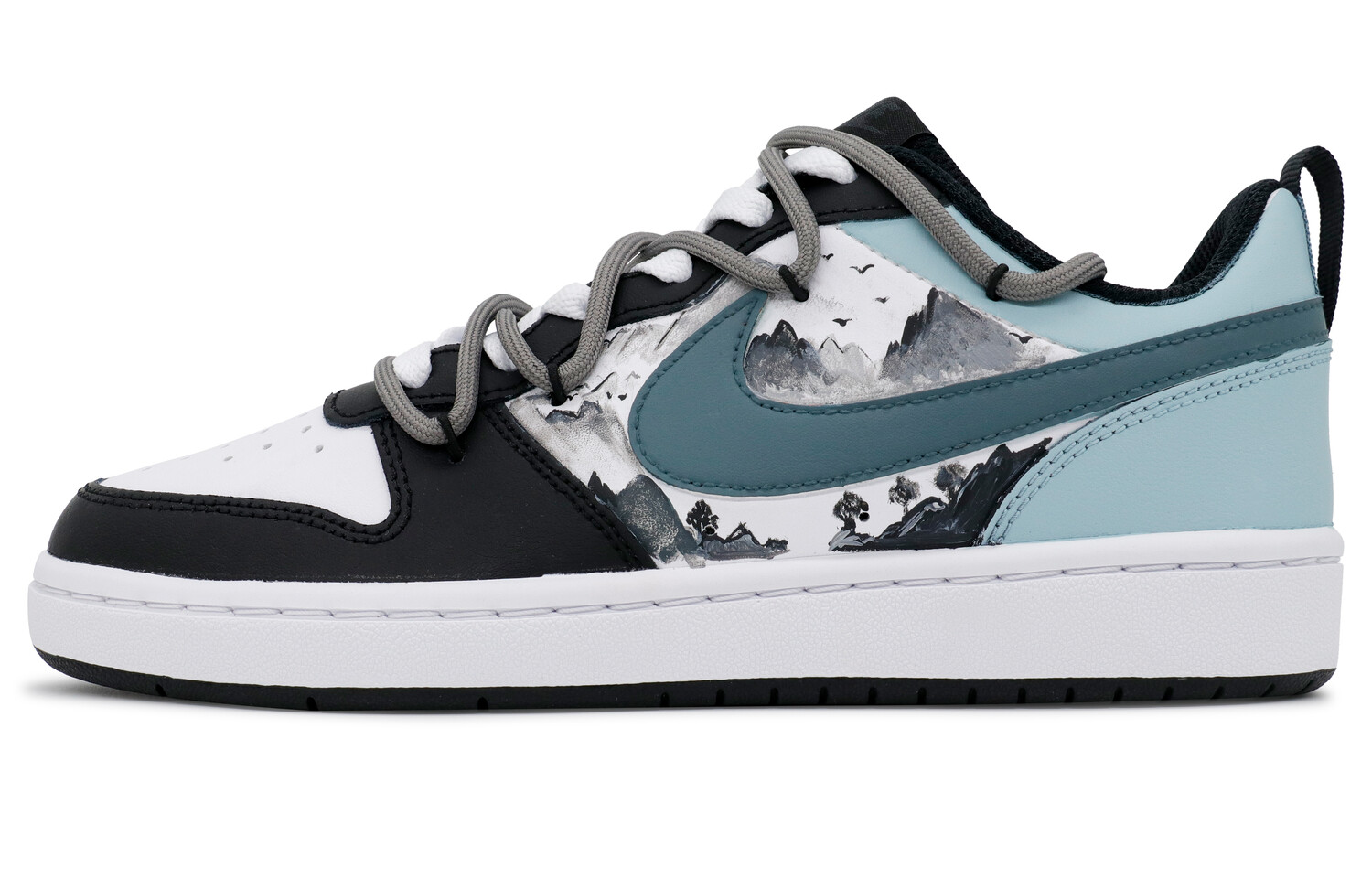 

Кроссовки Nike Court Borough Skateboarding Shoes Women's Low-top Black/Blue, цвет Shizuyama