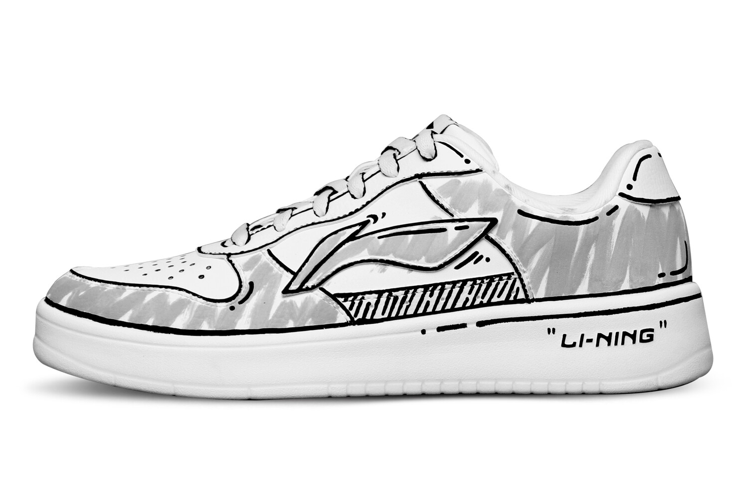 

Кроссовки LINING Sports Life Collection Skateboarding Shoes Men Low-top White/Gray, белый
