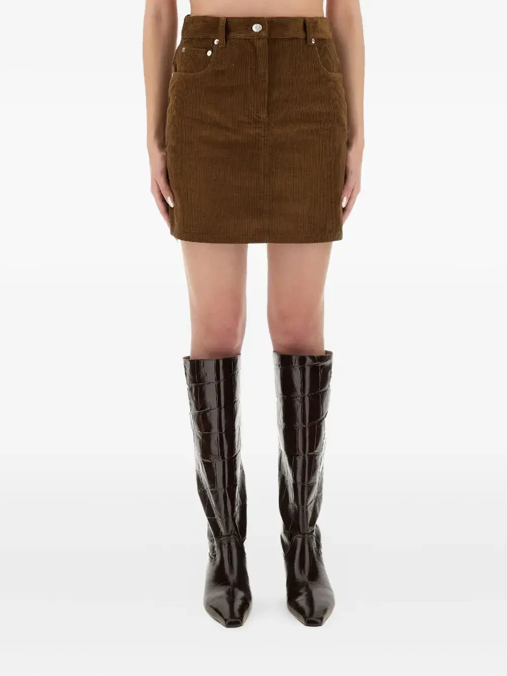 

Вельветовая юбка с карманами Moschino Jeans, коричневый