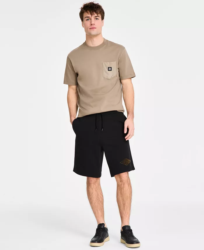 

Мужские хлопковые свободные шорты Pull-On длиной 9" Hugo Boss, черный
