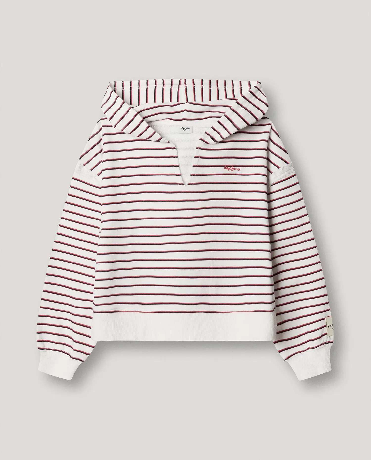 Толстовка с капюшоном, в полоску, Gardenia для девочки Pepe Jeans, мультиколор