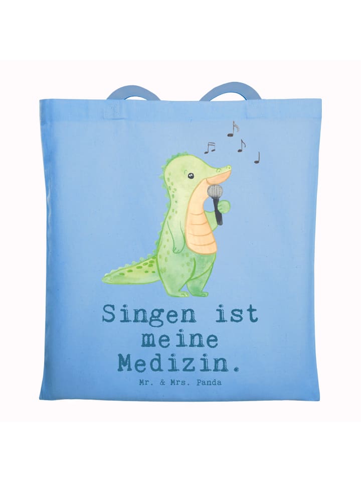 

Сумка через плечо из крокодиловой кожи с поющим слоганом в цвете Небесно-голубой Mr. & Mrs. Panda