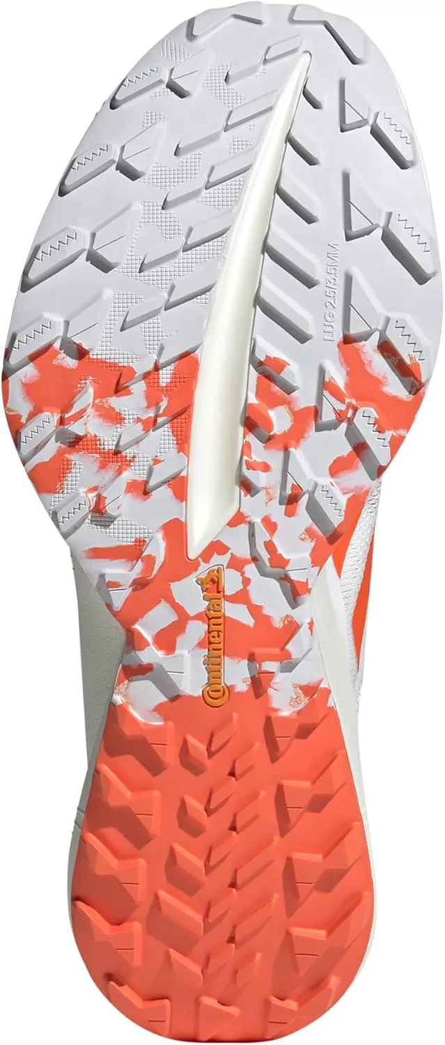 Мужские трейловые кроссовки Adidas Terrex Agravic Speed Ultra, белый/оранжевый/серый — фото 4