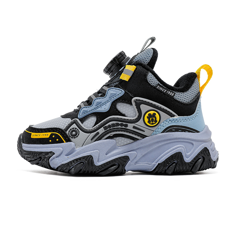 

Износостойкие противоскользящие детские беговые кроссовки Kids' BOBDOG, черный/синий