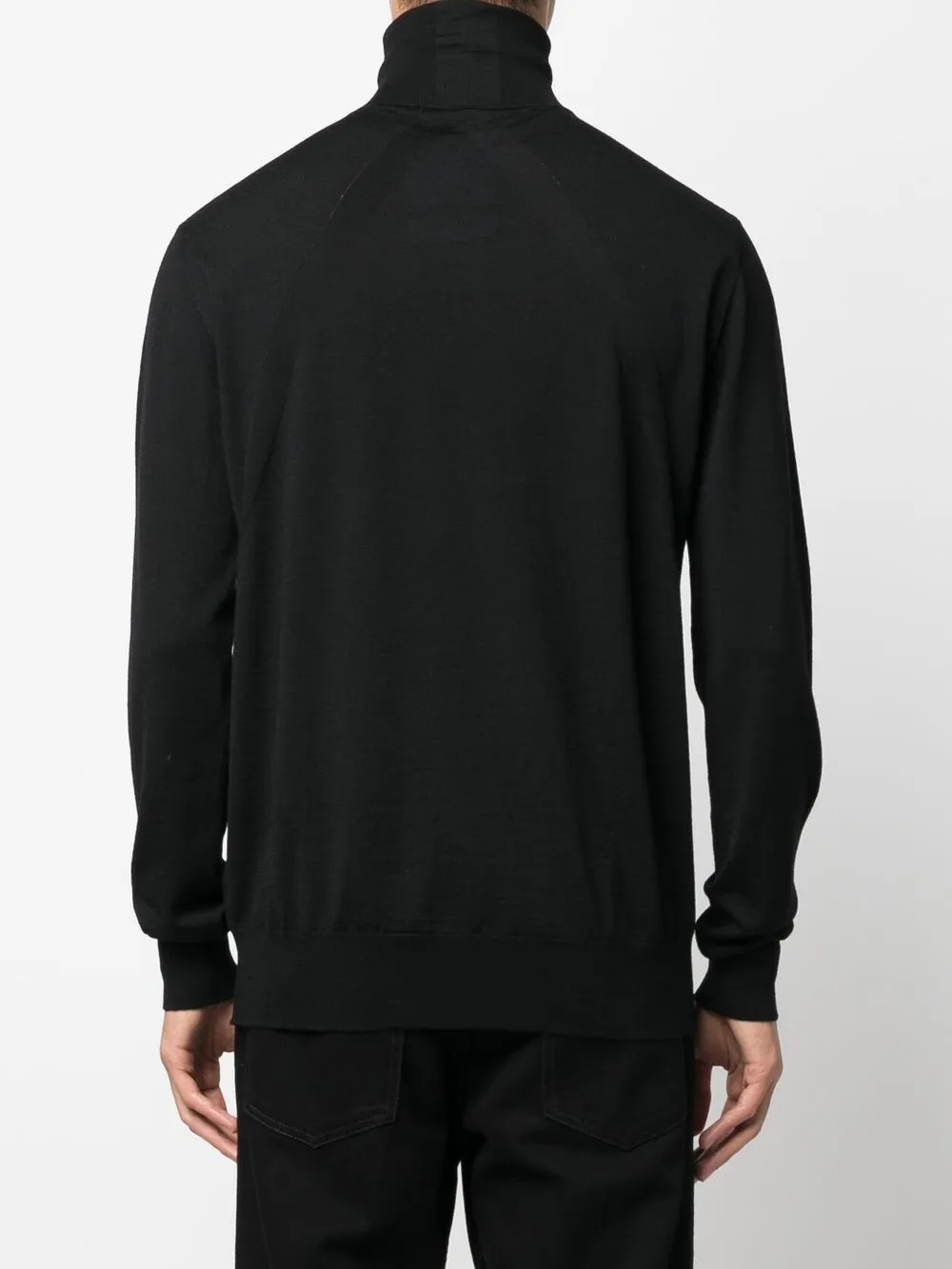 Джемпер тонкой вязки с высоким воротником JIL SANDER, черный — фото 4