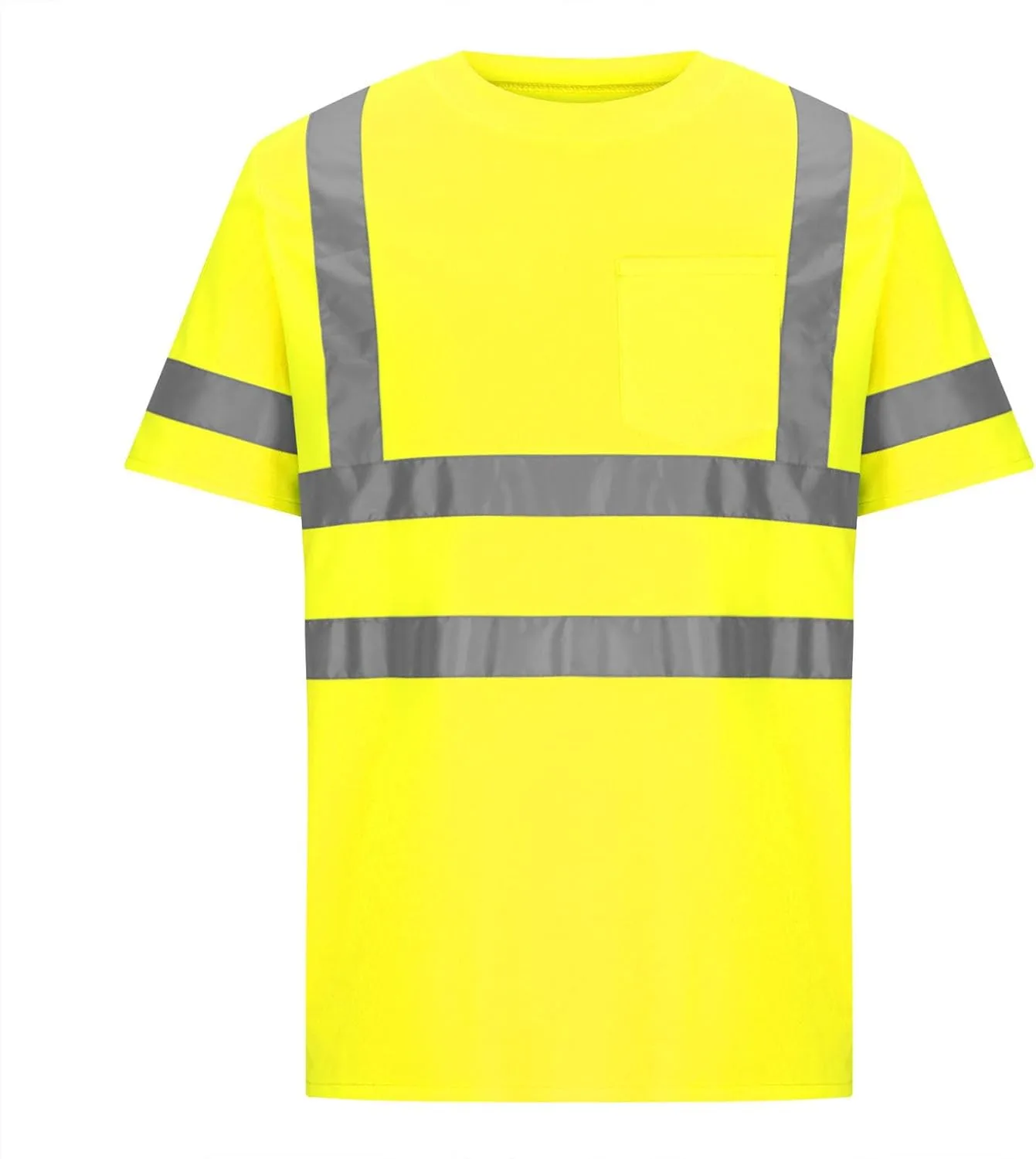 

Мужская футболка Hi Vis с коротким рукавом, карманами и светоотражающими полосами