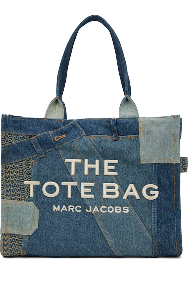 

Деконструированная джинсовая сумка-тоут Large Marc Jacobs, индиго