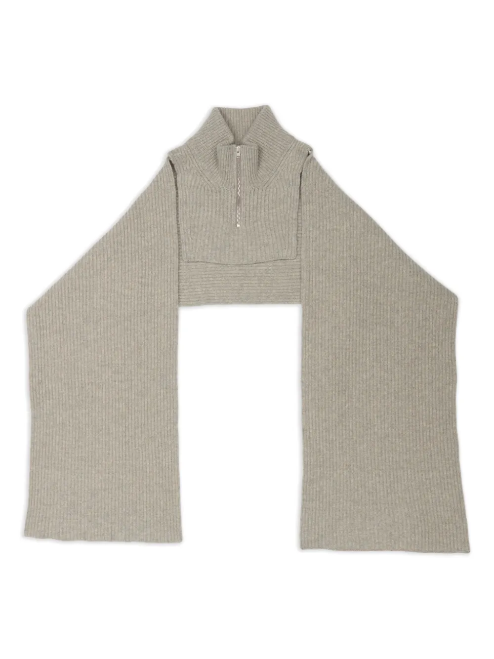 

Шарф в рубчик с воротником на молнии Mm6 Maison Margiela, нейтральный