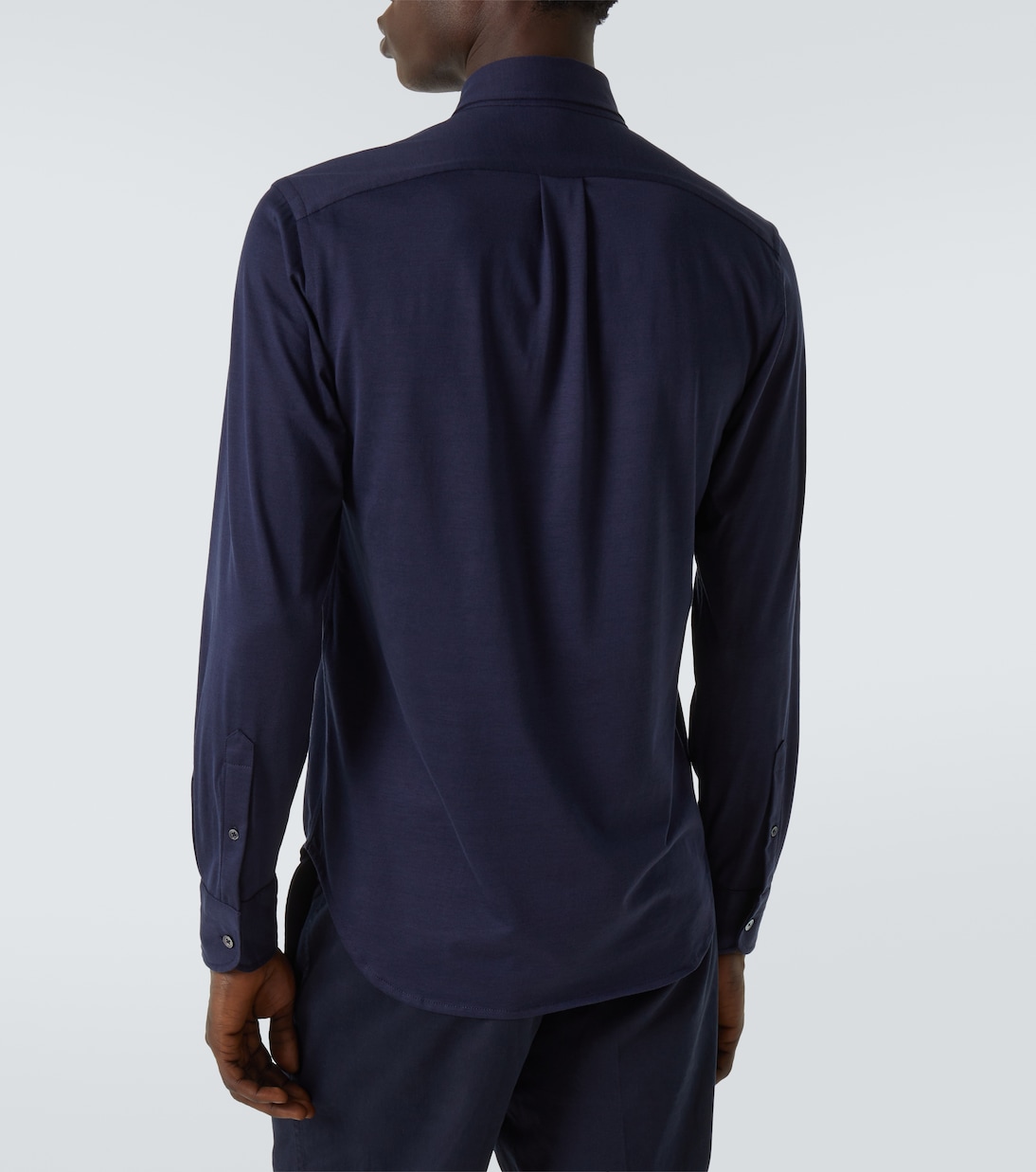 Шёлковая и хлопковая рубашка Tom Ford, Night Blue — фото 4