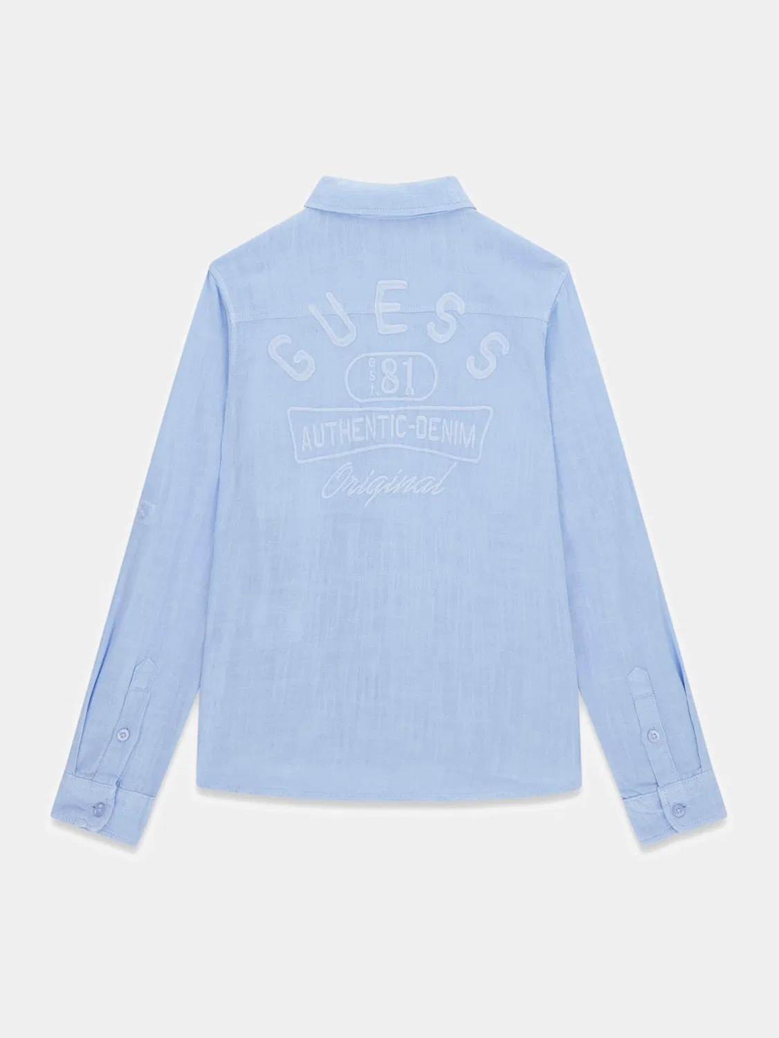 Рубашка Guess прямого кроя на пуговицах, светло-голубая — фото 2
