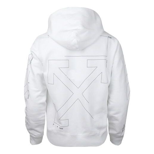 

Толстовка diagonal sleeve unfinished popover hoody white Off-White, белый