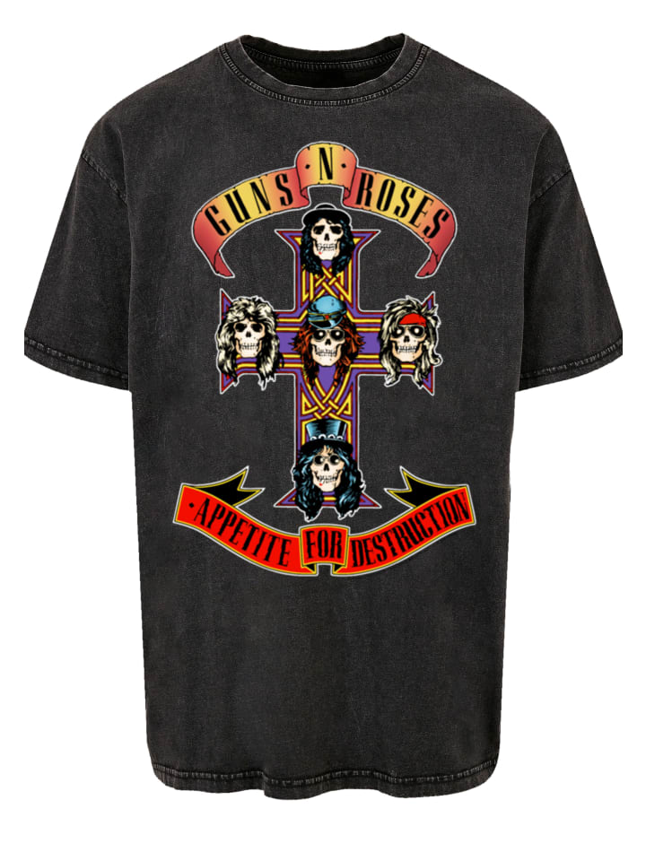 

Футболка большого размера Guns 'n' Roses Appetite For Destruction черного цвета F4NT4STIC, Черный, Футболка большого размера Guns 'n' Roses Appetite For Destruction черного цвета F4NT4STIC