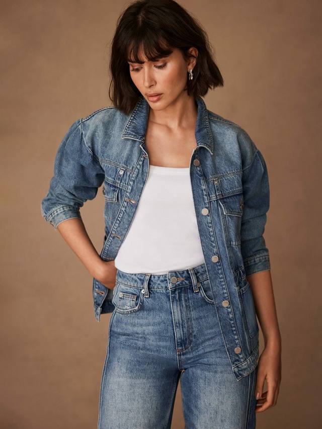 

Джинсовая куртка с акцентом на талии Mint Velvet, Blue