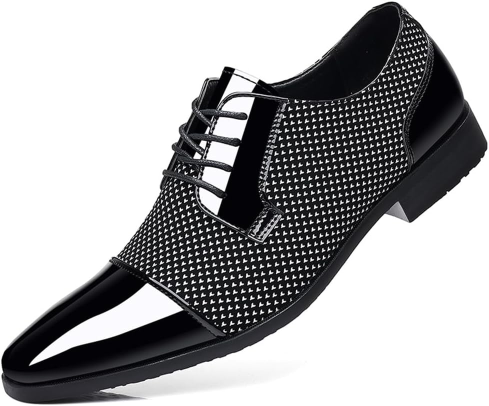 

Мужские лакированные туфли ZUAUOOT, классические с шнуровкой, деловые туфли оксфорды, серый