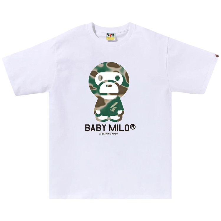 

Футболка BAPE Liquid Camo Baby Milo Tee, White/Olive Drab