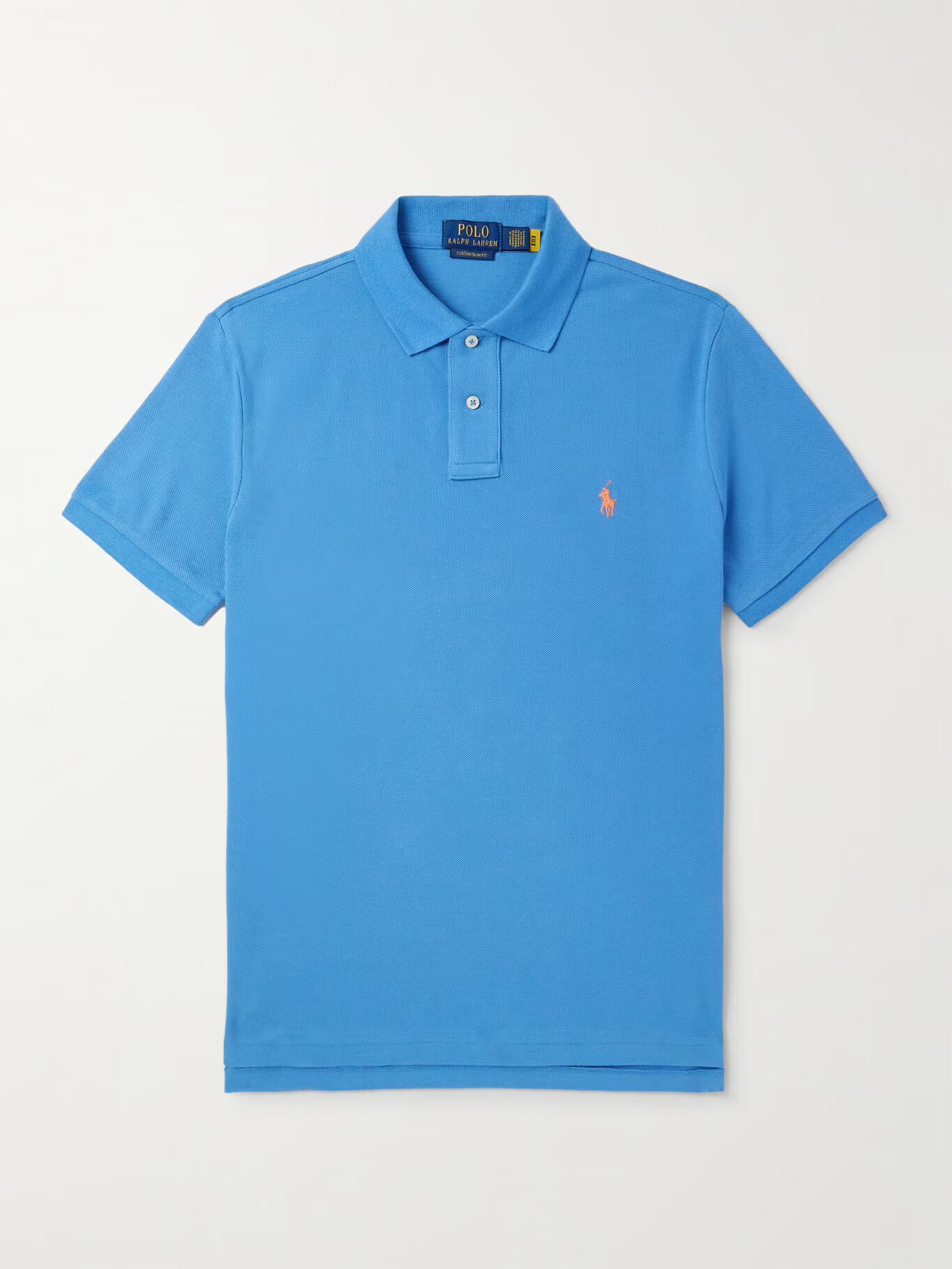 

Рубашка-поло из хлопкового пике с вышитым логотипом POLO RALPH LAUREN, синий