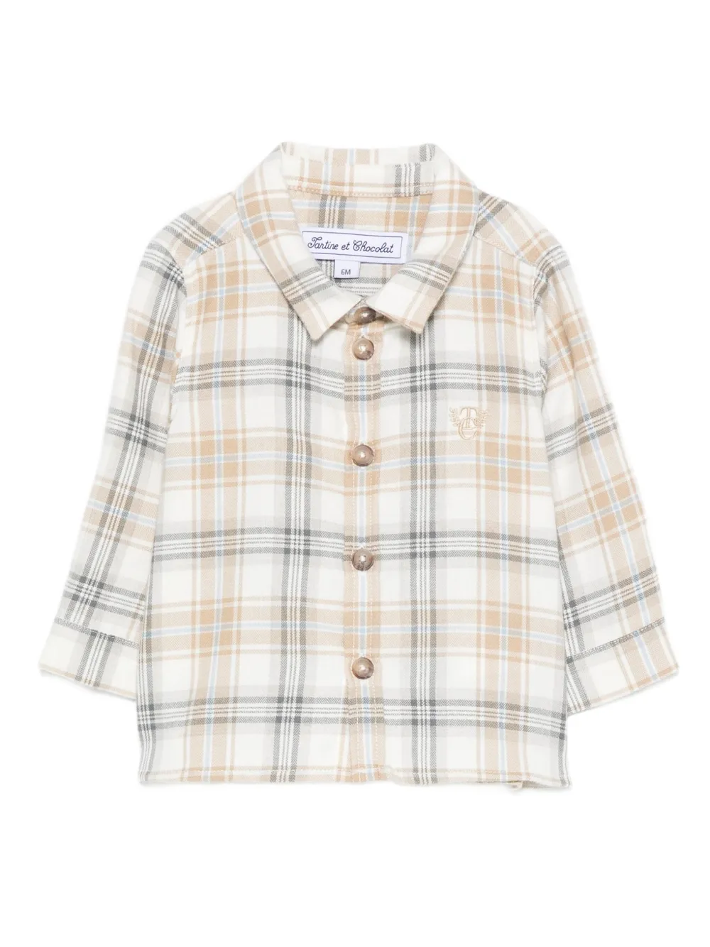 

Клетчатая рубашка на пуговицах Tartine Et Chocolat, нейтральный