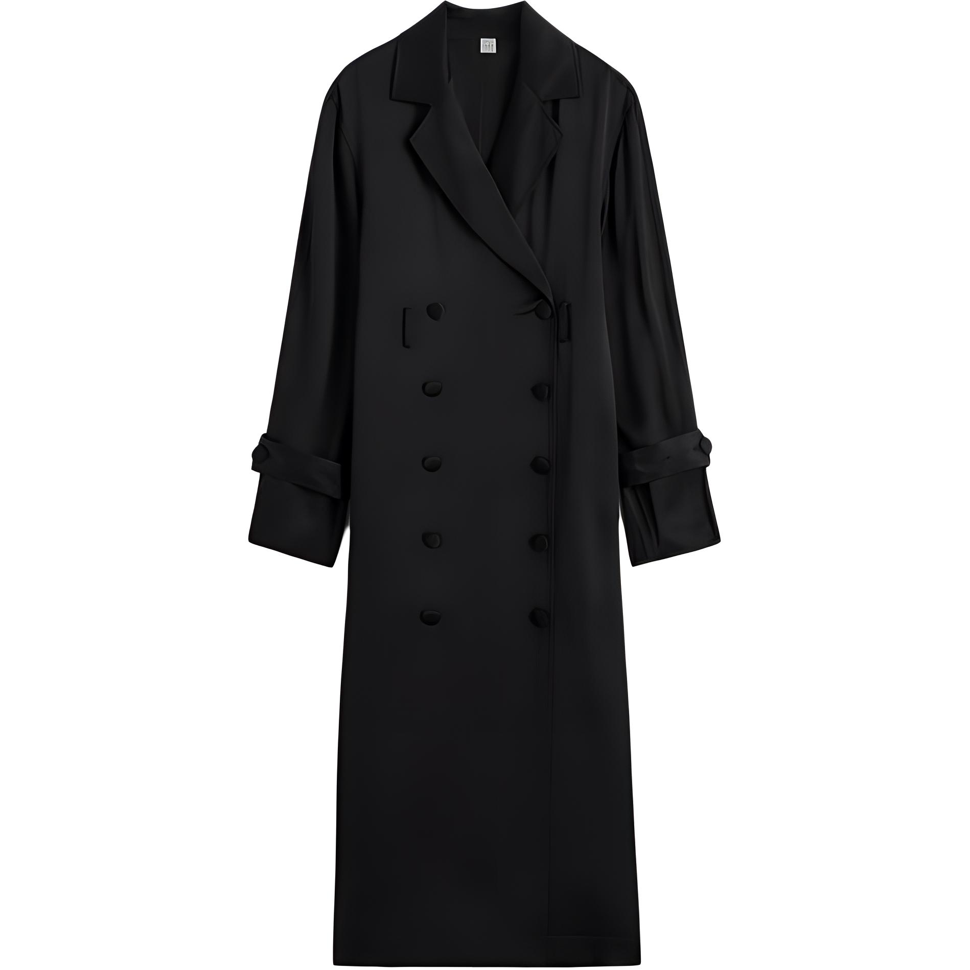 

TOTEME Двубортное платье миди с длинными рукавами, Black