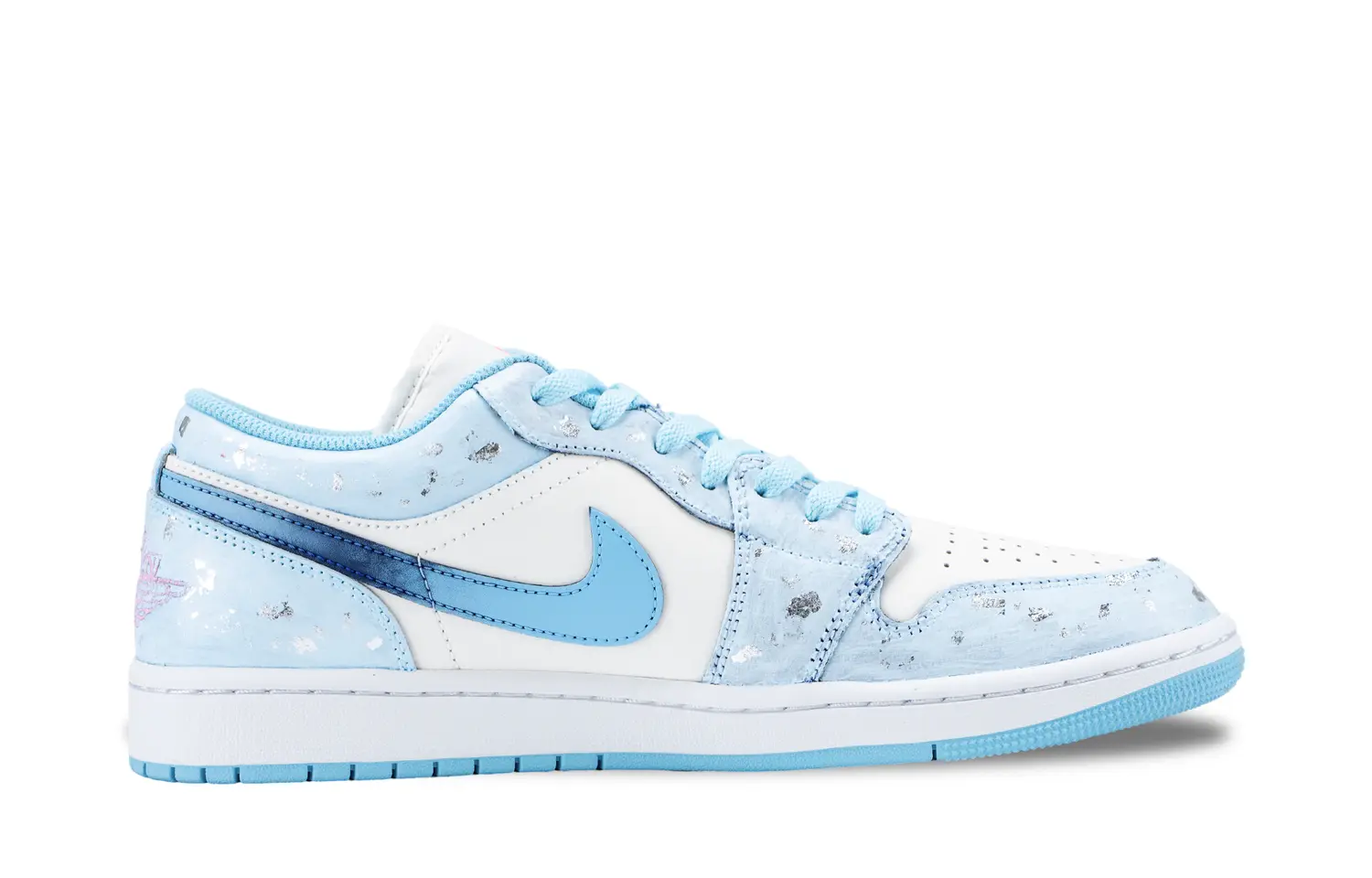 Jordan Мужские баскетбольные кроссовки Air 1 Deep Sea Era, износостойкие, винтажные, белый с синим — фото 4