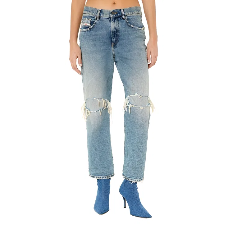 Джинсы женские blue moderate straight fit DIESEL — фото 4